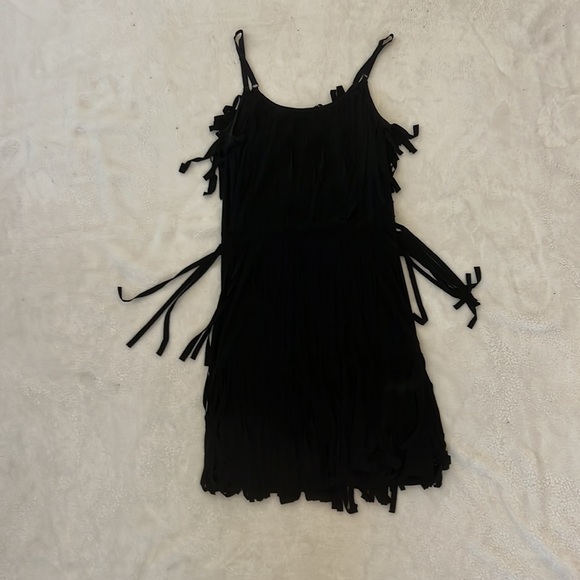 Black Mini Fringe Dress - Picture 2 of 3